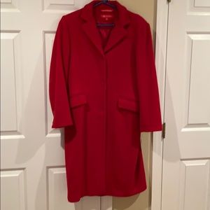 Anne Klein red wool coat